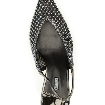 LE SILLA Gray Polyester High Heel Pumps