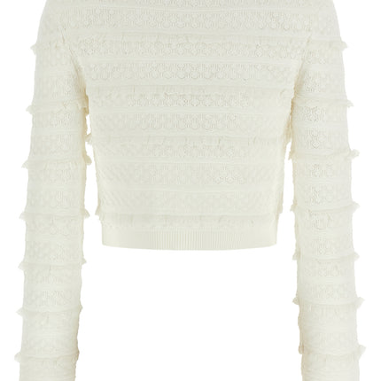 Self-Portrait White Viscose Cardigan