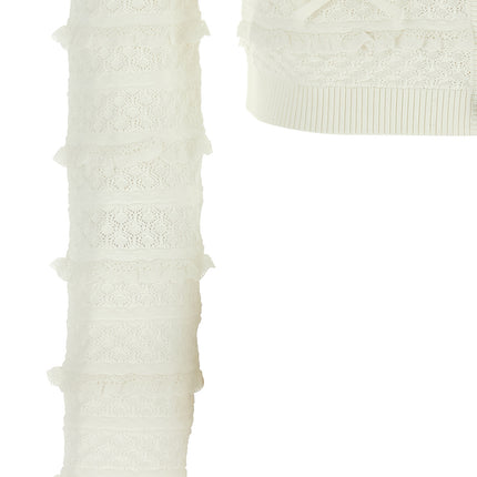 Self-Portrait White Viscose Cardigan