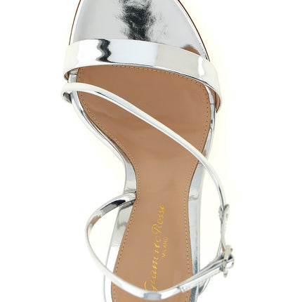 Gianvito Rossi Silver Calfskin Stiletto Heel Sandals