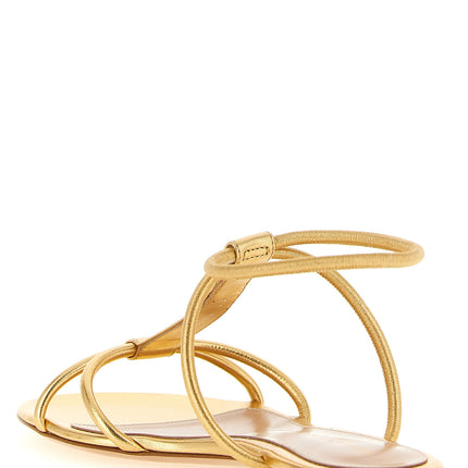 Gianvito Rossi Gold Lamb Leather Flat Sandals