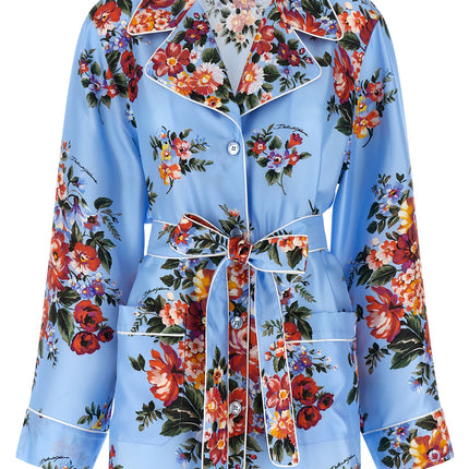 Dolce & Gabbana Blue Silk Blouse