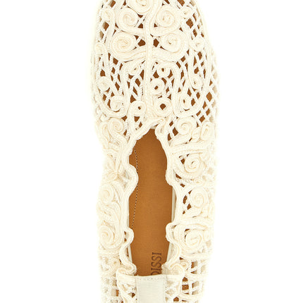 ODISSI White Polyester Ballet Flats