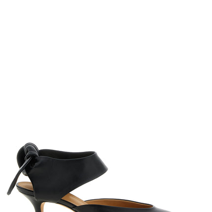 ODISSI Black Lamb Leather Mid Heel Pumps