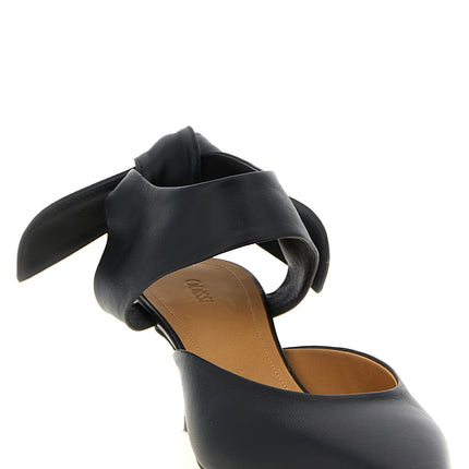 ODISSI Black Lamb Leather Mid Heel Pumps
