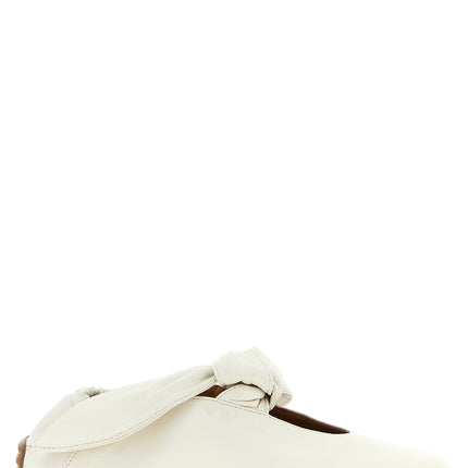 ODISSI White Lamb Leather Ballet Flats