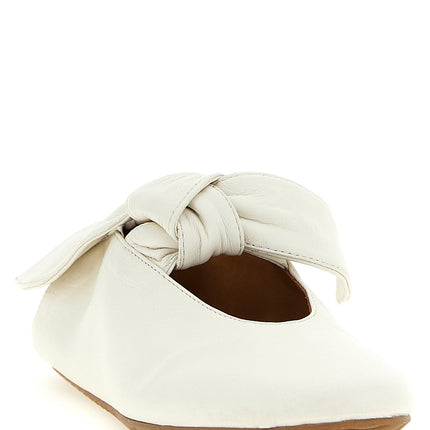 ODISSI White Lamb Leather Ballet Flats