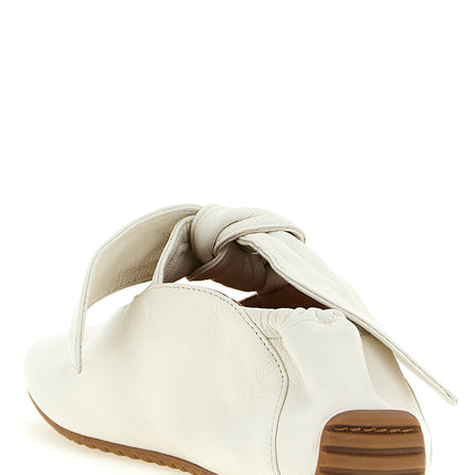 ODISSI White Lamb Leather Ballet Flats