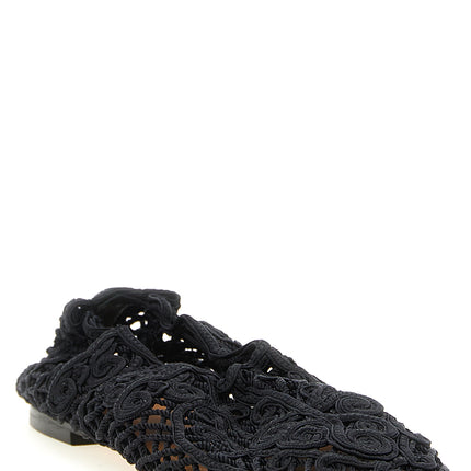 ODISSI Black Polyester Ballet Flats