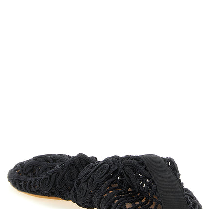 ODISSI Black Polyester Ballet Flats