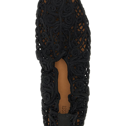 ODISSI Black Polyester Ballet Flats