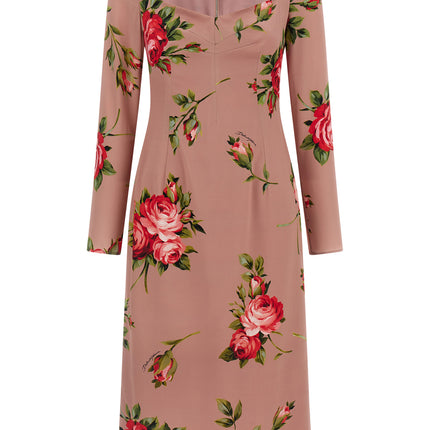 Dolce & Gabbana Multicolor Silk Midi Dress