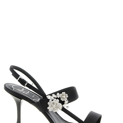 Roger Vivier Black Viscose Stiletto Heel Sandals