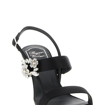 Roger Vivier Black Viscose Stiletto Heel Sandals