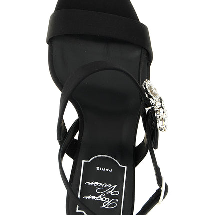 Roger Vivier Black Viscose Stiletto Heel Sandals