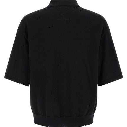 Maison Mihara Yasuhiro Black Cotton Polo Shirt