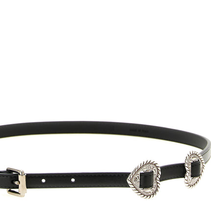 KATE CATE Black Calfskin Regular Belt