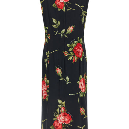 Dolce & Gabbana Black Viscose Midi Dress