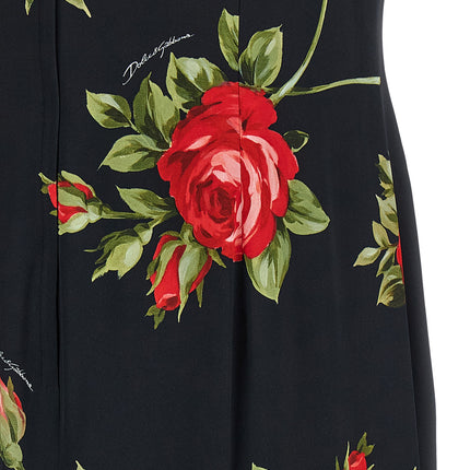 Dolce & Gabbana Black Viscose Midi Dress
