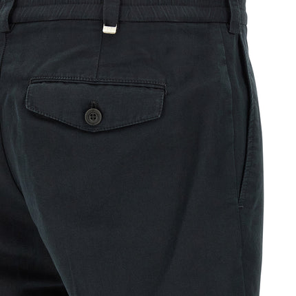 PT Torino Black Linen Casual Pants