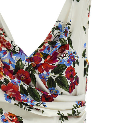 Dolce & Gabbana White Viscose Midi Dress