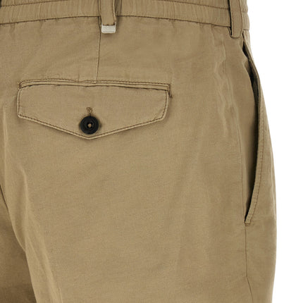 PT Torino Beige Linen Casual Pants