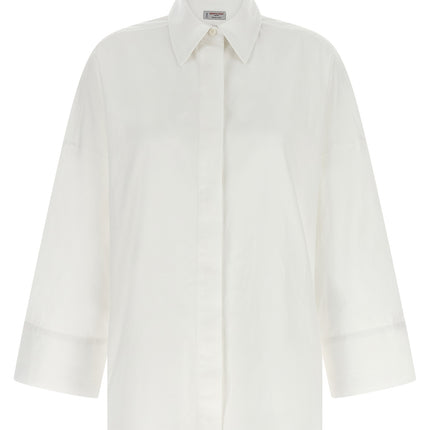 Alberto Biani White Cotton Blouse