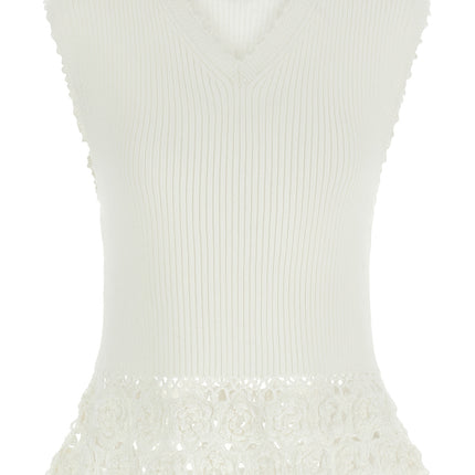 Ganni White Organic Cotton Sleeveless Jacket