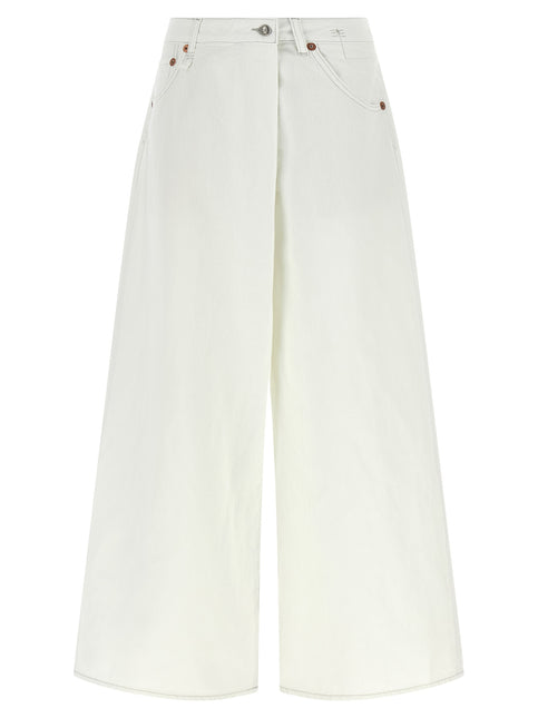 R13 White Cotton Jeans Denim