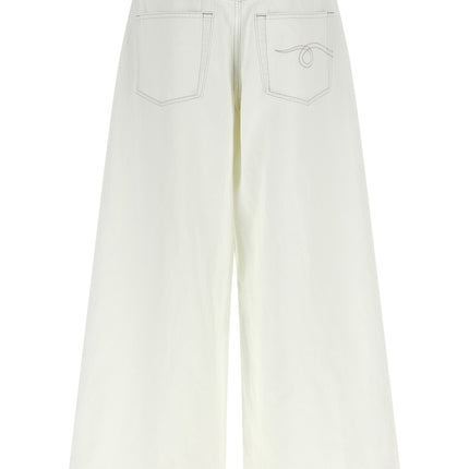 R13 White Cotton Jeans Denim