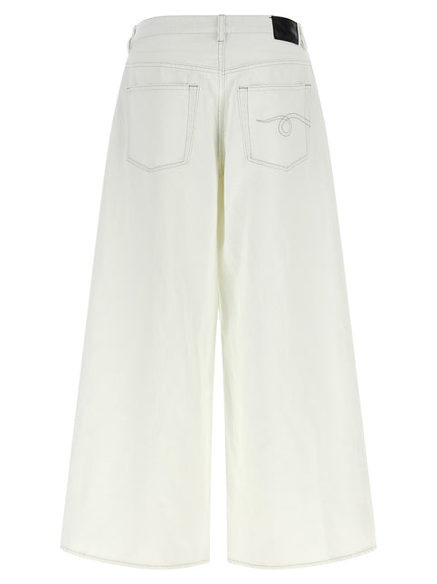 R13 White Cotton Jeans Denim
