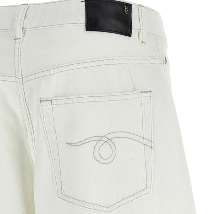R13 White Cotton Jeans Denim