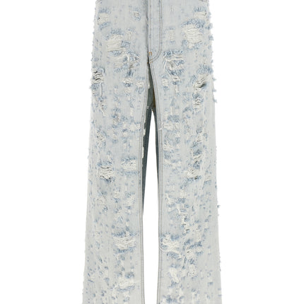 Haikure Blue Cotton Mini Skirt