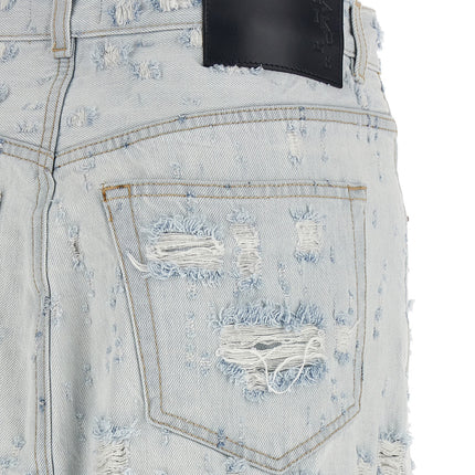 Haikure Blue Cotton Mini Skirt