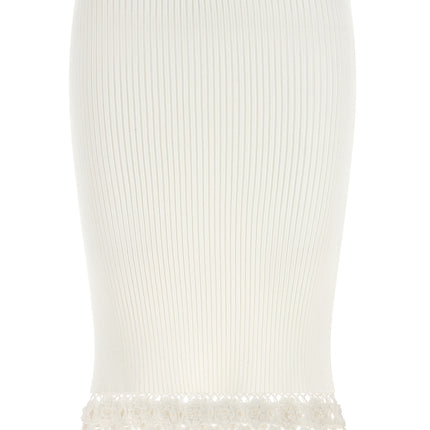 Ganni White Organic Cotton Midi Skirt