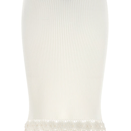 Ganni White Organic Cotton Midi Skirt