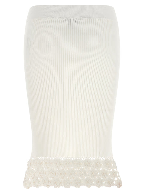 Ganni White Organic Cotton Midi Skirt