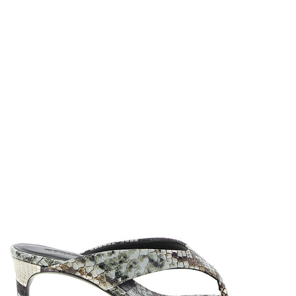 ROTATE BIRGER CHRISTENSEN Gray Calfskin Flip-Flop Sandals