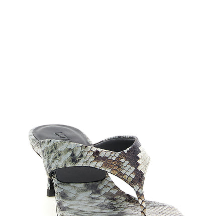 ROTATE BIRGER CHRISTENSEN Gray Calfskin Flip-Flop Sandals