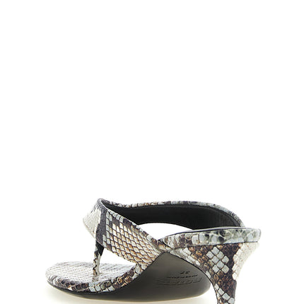 ROTATE BIRGER CHRISTENSEN Gray Calfskin Flip-Flop Sandals