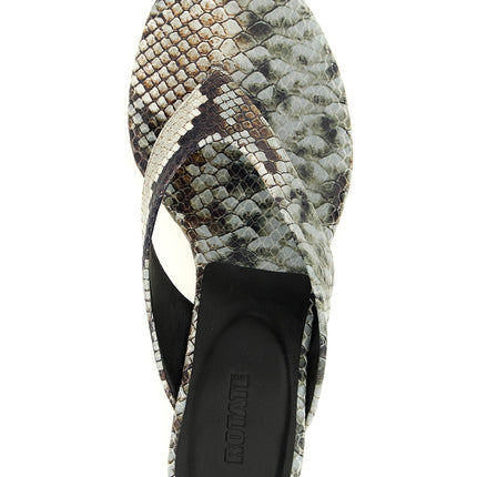 ROTATE BIRGER CHRISTENSEN Gray Calfskin Flip-Flop Sandals