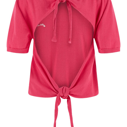 Ganni Fuchsia Organic Cotton Cardigan
