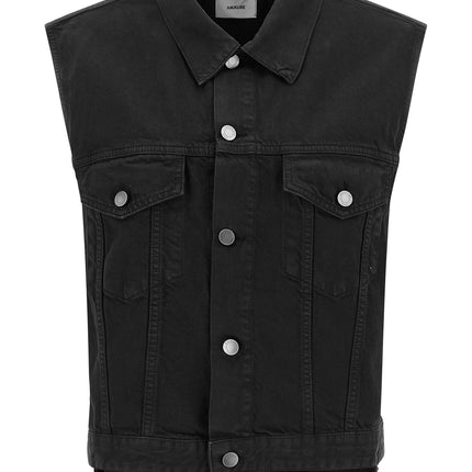 Haikure Black Cotton Sleeveless Jacket