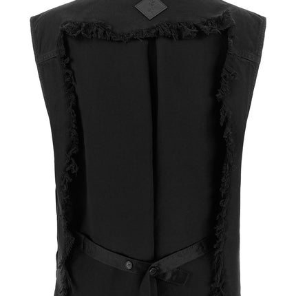 Haikure Black Cotton Sleeveless Jacket