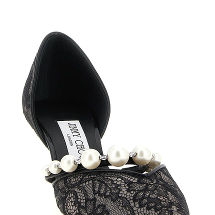 Jimmy Choo Black Tencel Mid Heel Pumps