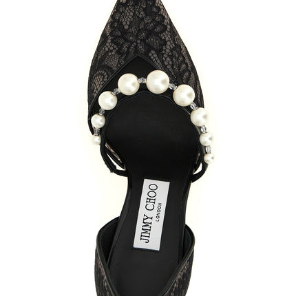 Jimmy Choo Black Tencel Mid Heel Pumps