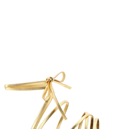 Gianvito Rossi Gold Lamb Leather Flat Sandals Gianvito Rossi