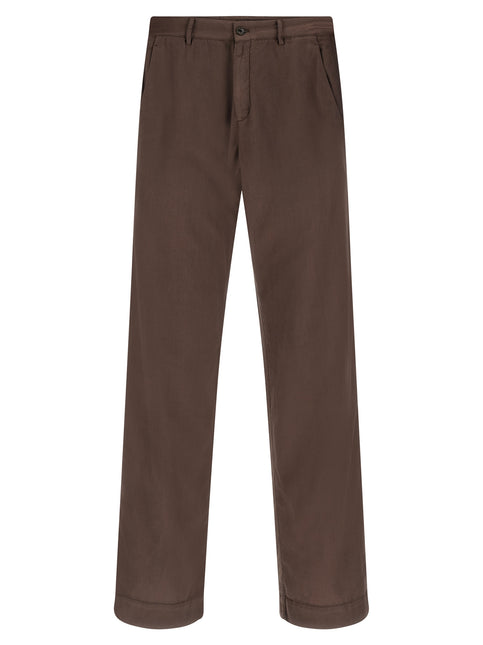 CELLAR DOOR Brown Cotton Casual Pants
