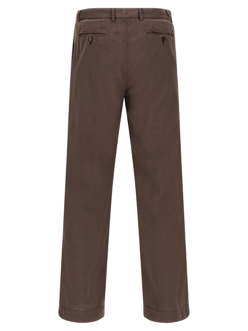 CELLAR DOOR Brown Cotton Casual Pants