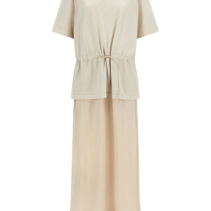 Haikure Beige Cotton Long Dress